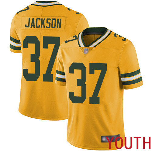 Green Bay Packers Limited Gold Youth #37 Jackson Josh Jersey Nike NFL Rush Vapor Untouchable->women nfl jersey->Women Jersey